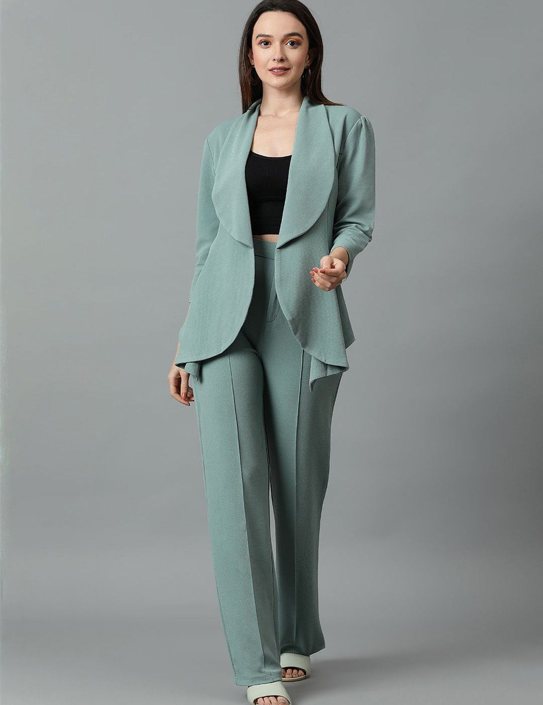 Kotty Green Shawl Neck Blazer & Trousers