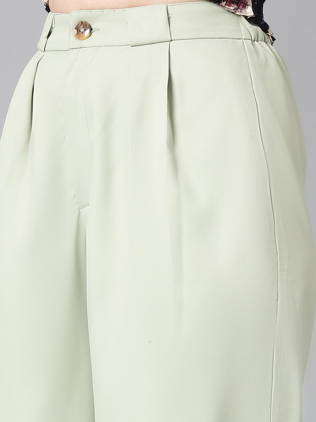 Kotty Women Relaxed Straight Leg Easy Wash Pleated Straight Fit Parallel Trousers