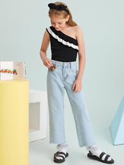 Kotty Girls Jean Mid-Rise Clean Look Stretchable Jeans