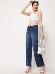 Kotty Women Blue Jean Straight Fit Low-Rise Light Fade Stretchable Jeans