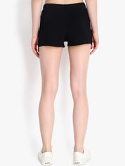 Kotty Women Black Self Design Regular Fit Hot Pants