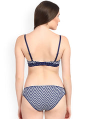 Kotty Women Navy Blue & White Striped Lingerie Set KTTIW124
