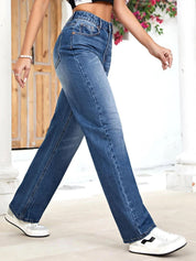 Kotty Women Straight Fit High-Rise Stretchable Jeans