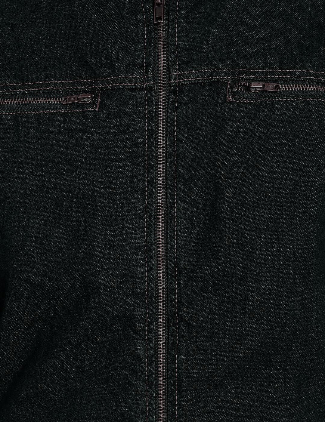 Kotty Men Black Solid Denim Jacket