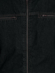 Kotty Men Black Solid Denim Jacket