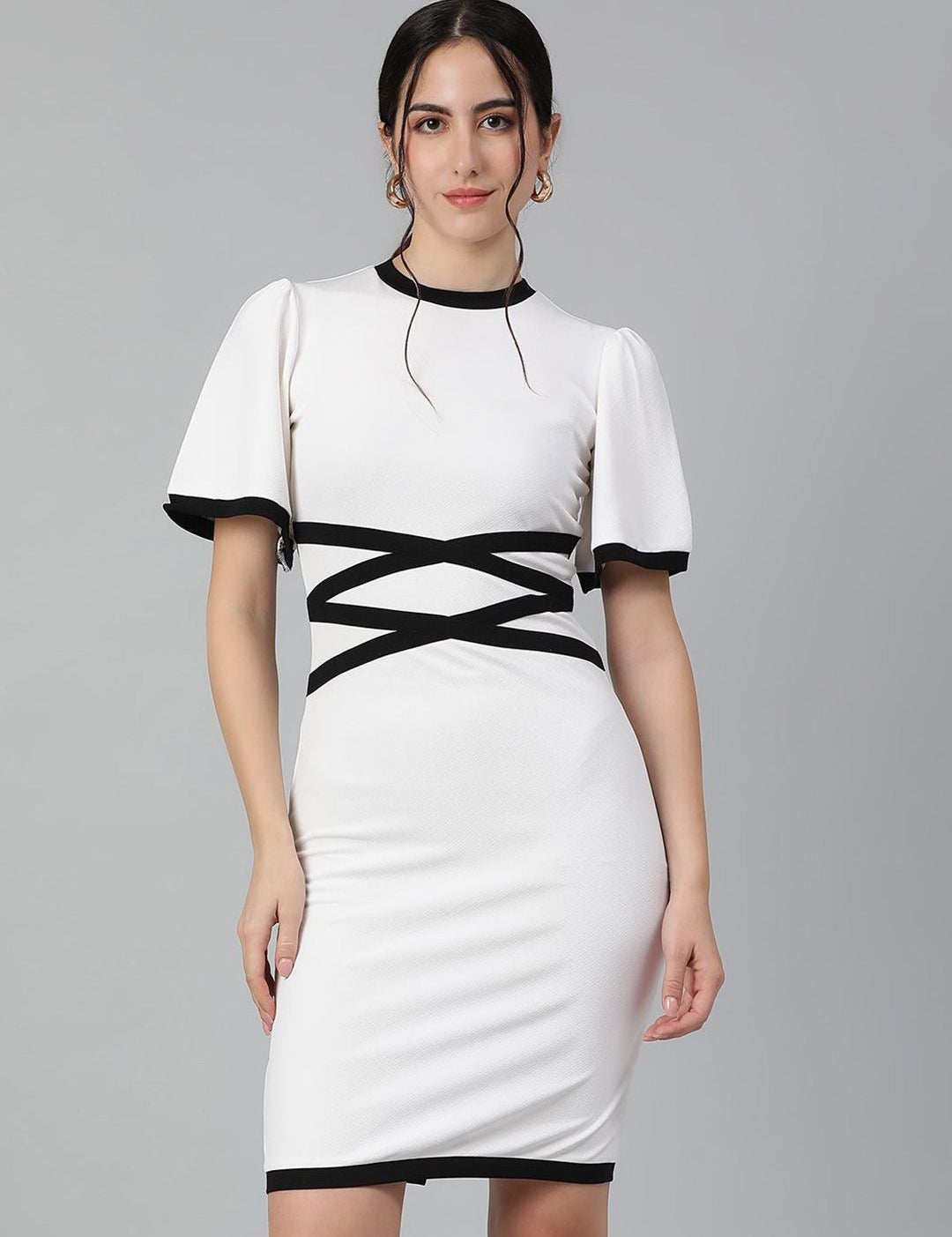 Kotty Flared Sleeves Sheath Dress