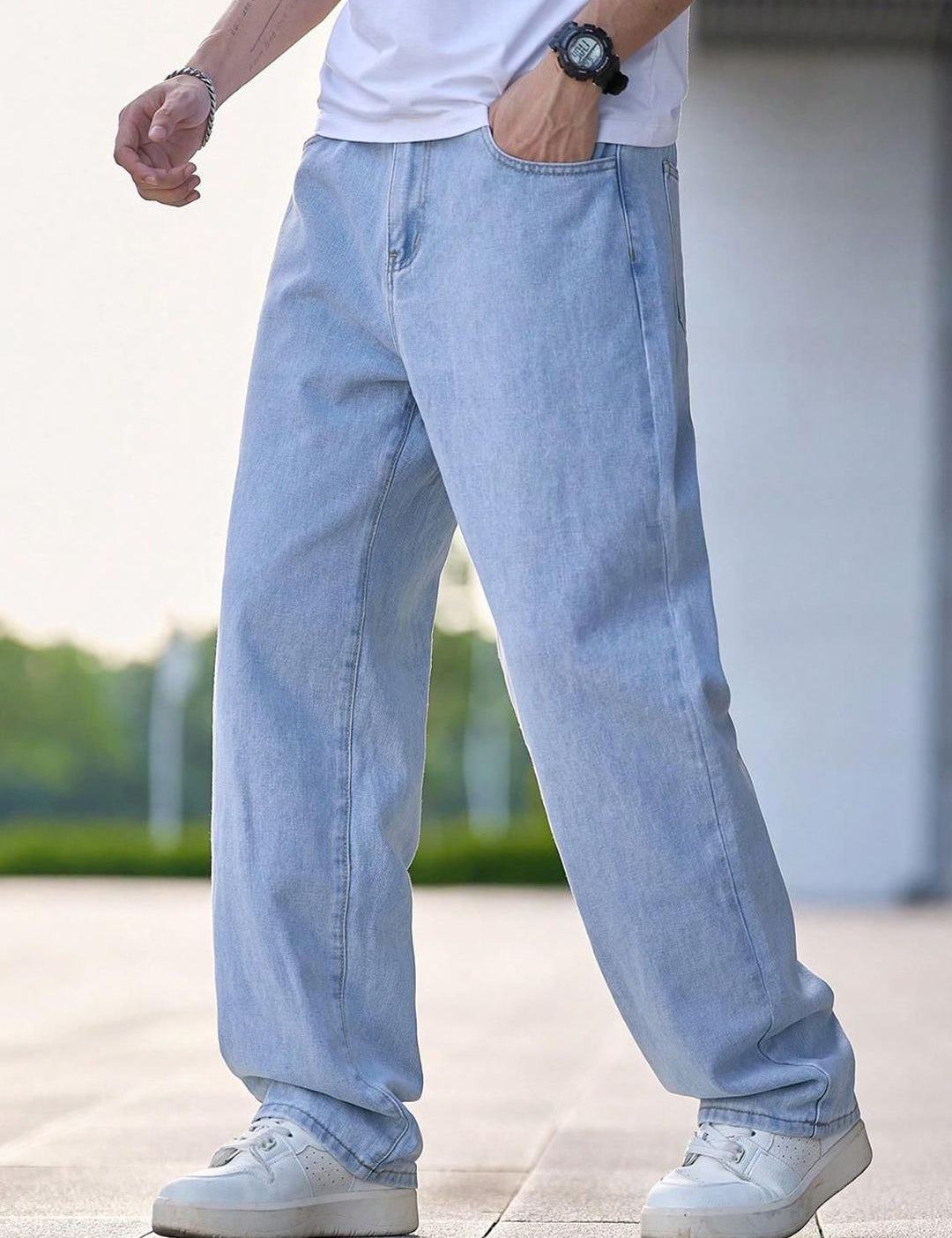 Kotty Men Straight Fit Mid-Rise Stretchable Jeans