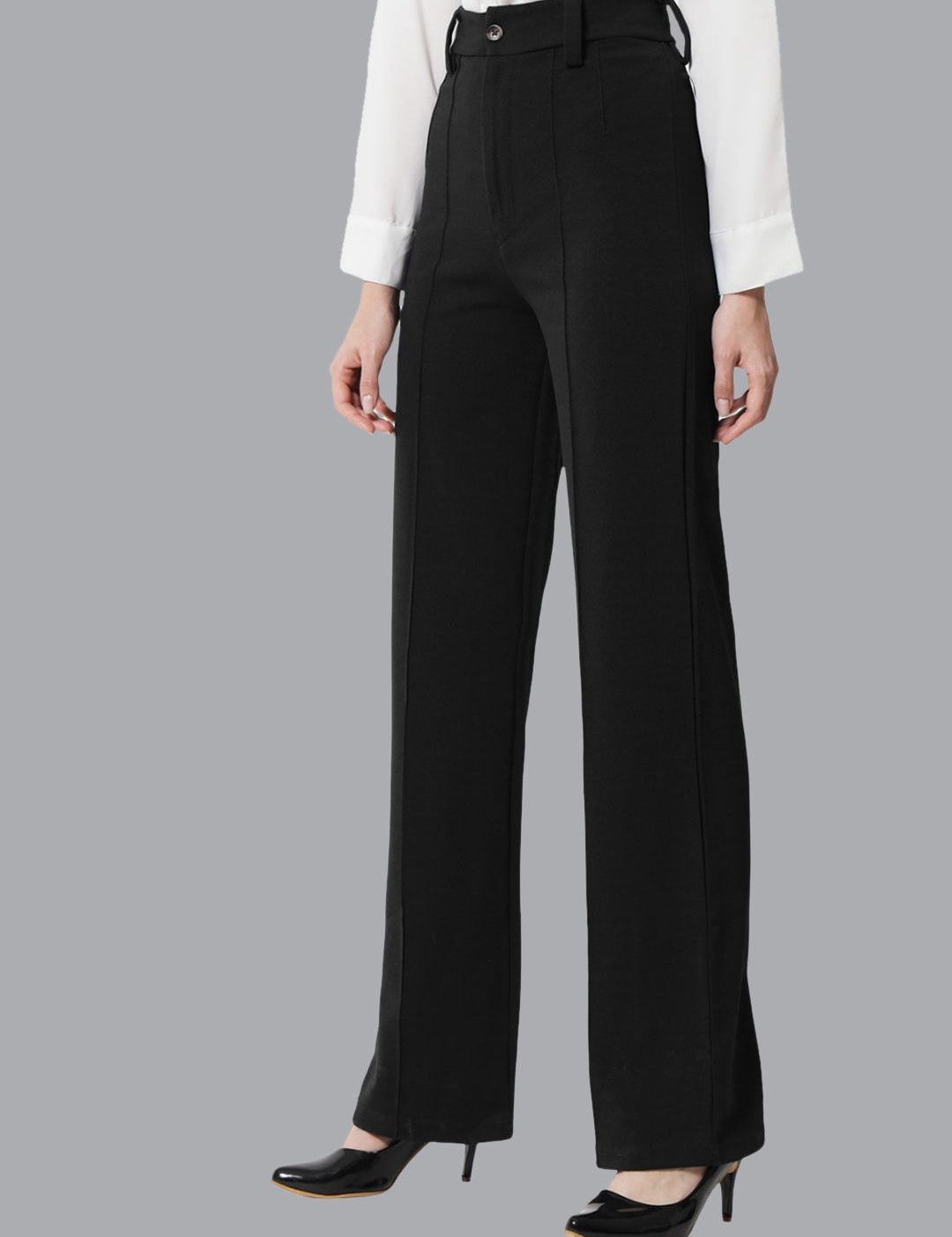 Kotty Women Pack Of 2 Straight Fit High-Rise Easy Wash Parallel Trousers