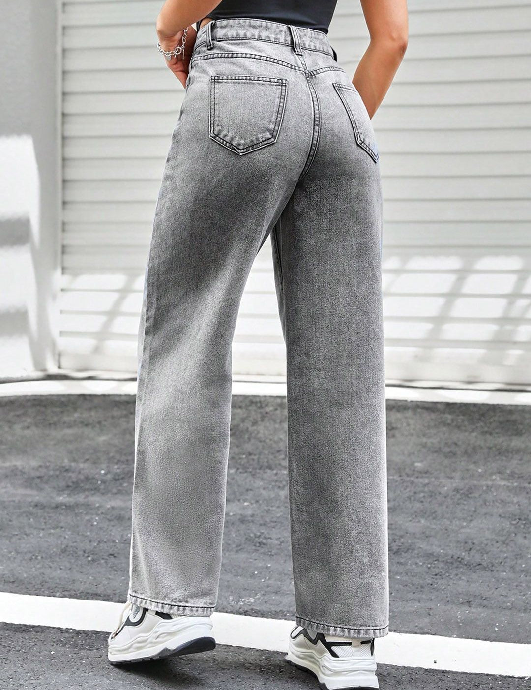 Kotty Women Blue Jean Straight Fit High-Rise Heavy Fade Stretchable Jeans