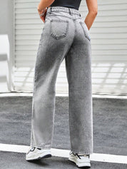 Kotty Women Blue Jean Straight Fit High-Rise Heavy Fade Stretchable Jeans