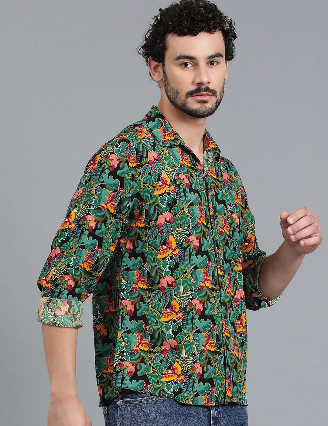 Kotty New Relaxed Fit Floral Printed Spread Collar Casual Shirt
