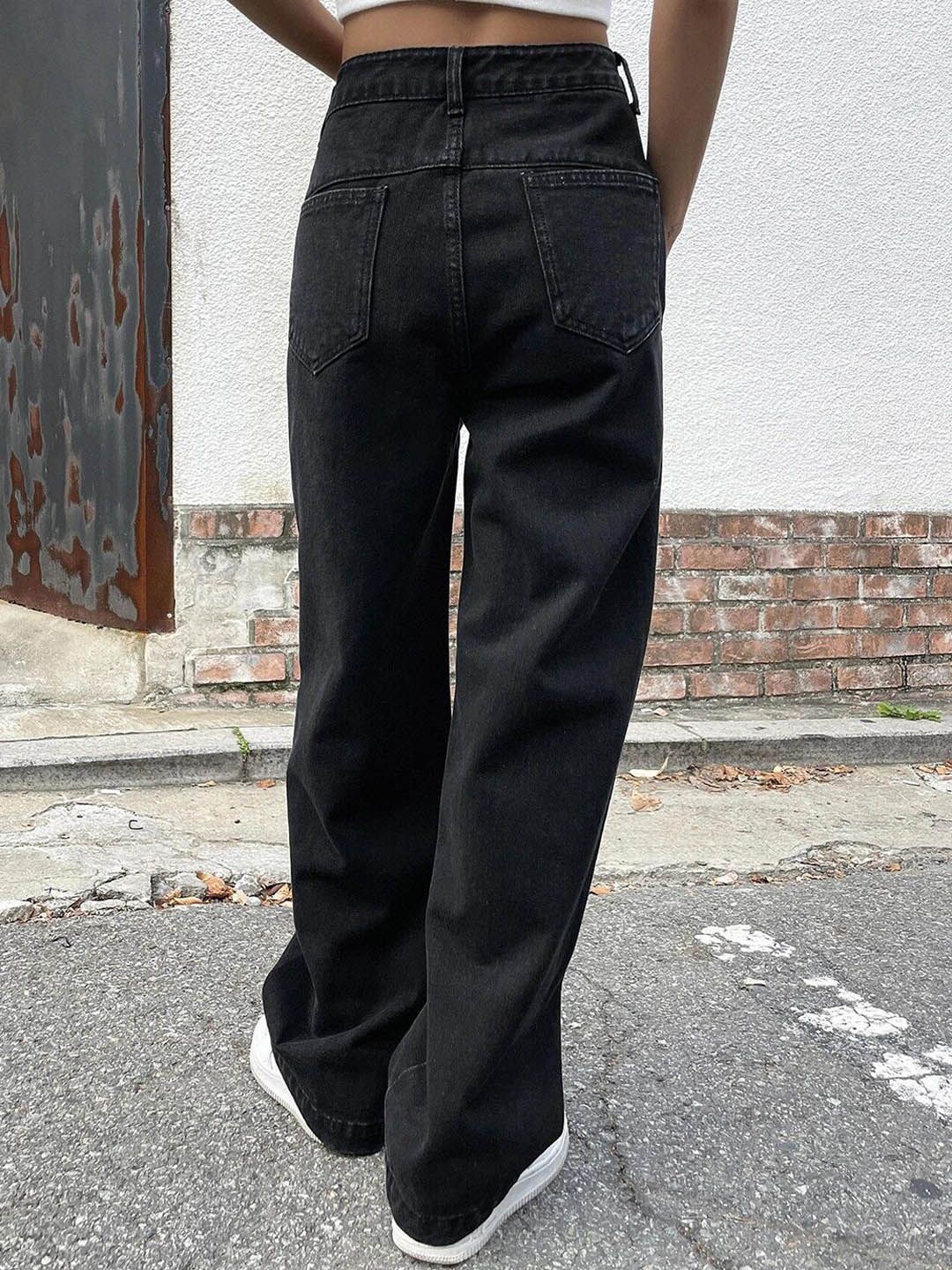 Kotty Women Jean Wide Leg Light Fade High-Rise Stretchable Jeans