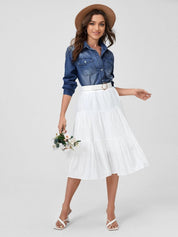 Kotty Blue Relaxed Faded Spread Collar Casual Shirt