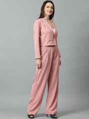 KOTTY BIZwear Basics Notched Lapel Collar Coat With Trousers