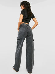 Kotty Women Grey Jean Straight Fit High Rise Light Fade Clean Look Stretchable Jeans