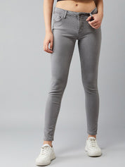 Kotty Women Grey Skinny Fit High-Rise Clean Look Jeans
