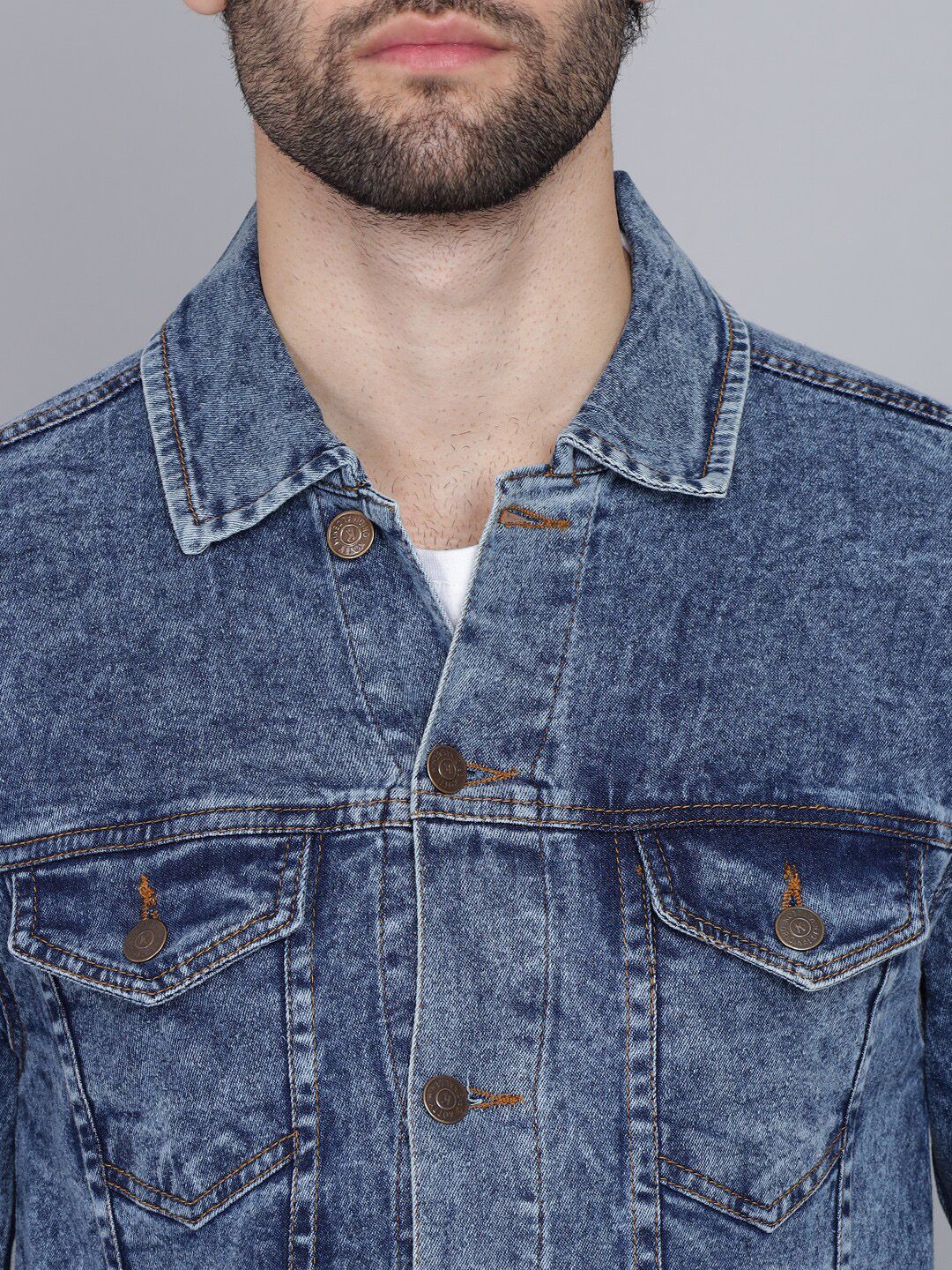 Kotty Men Blue Washed Lightweight Denim Jacket
