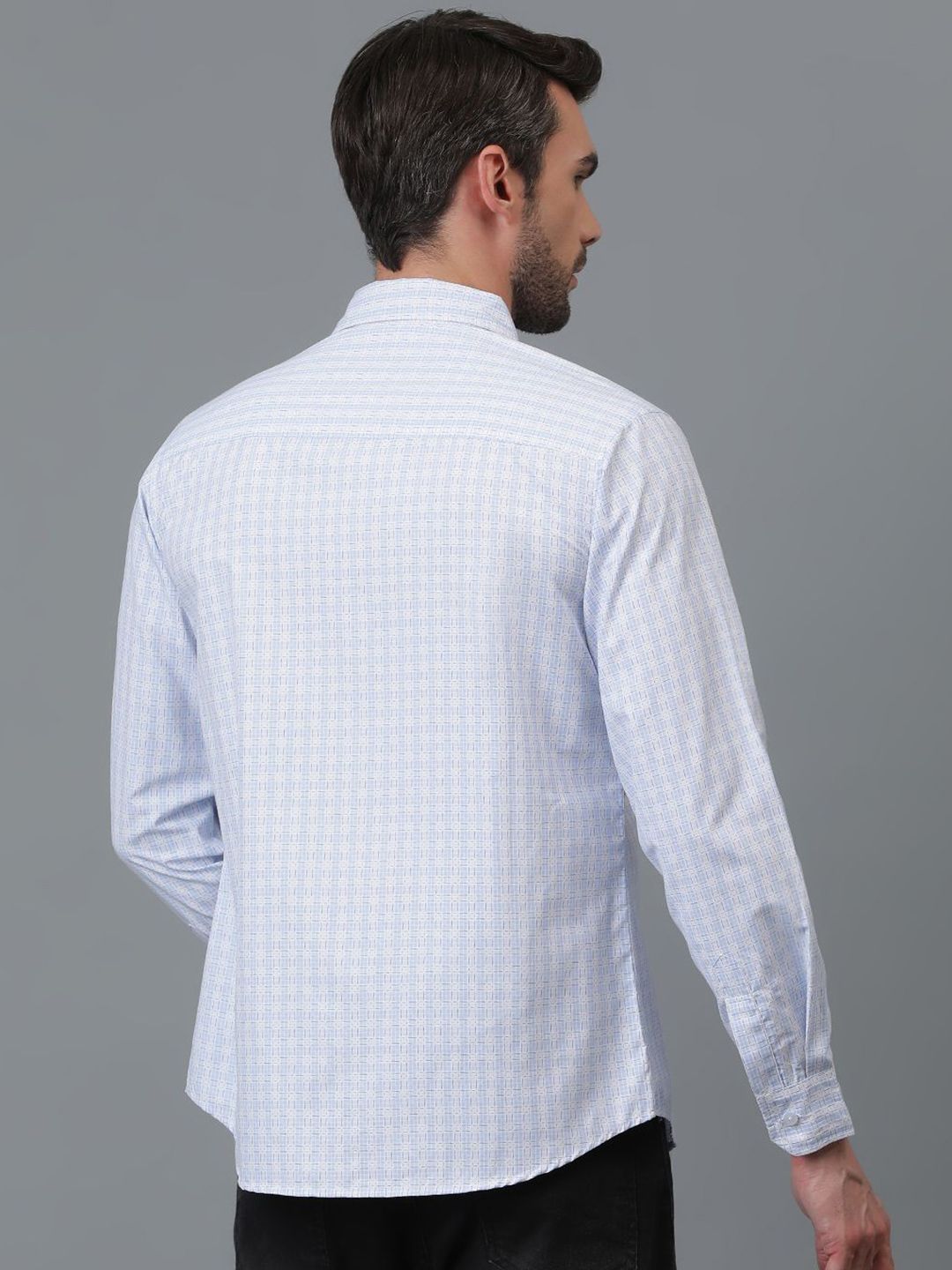 Kotty New Grid Tattersall Checks Spread Collar Casual Shirt