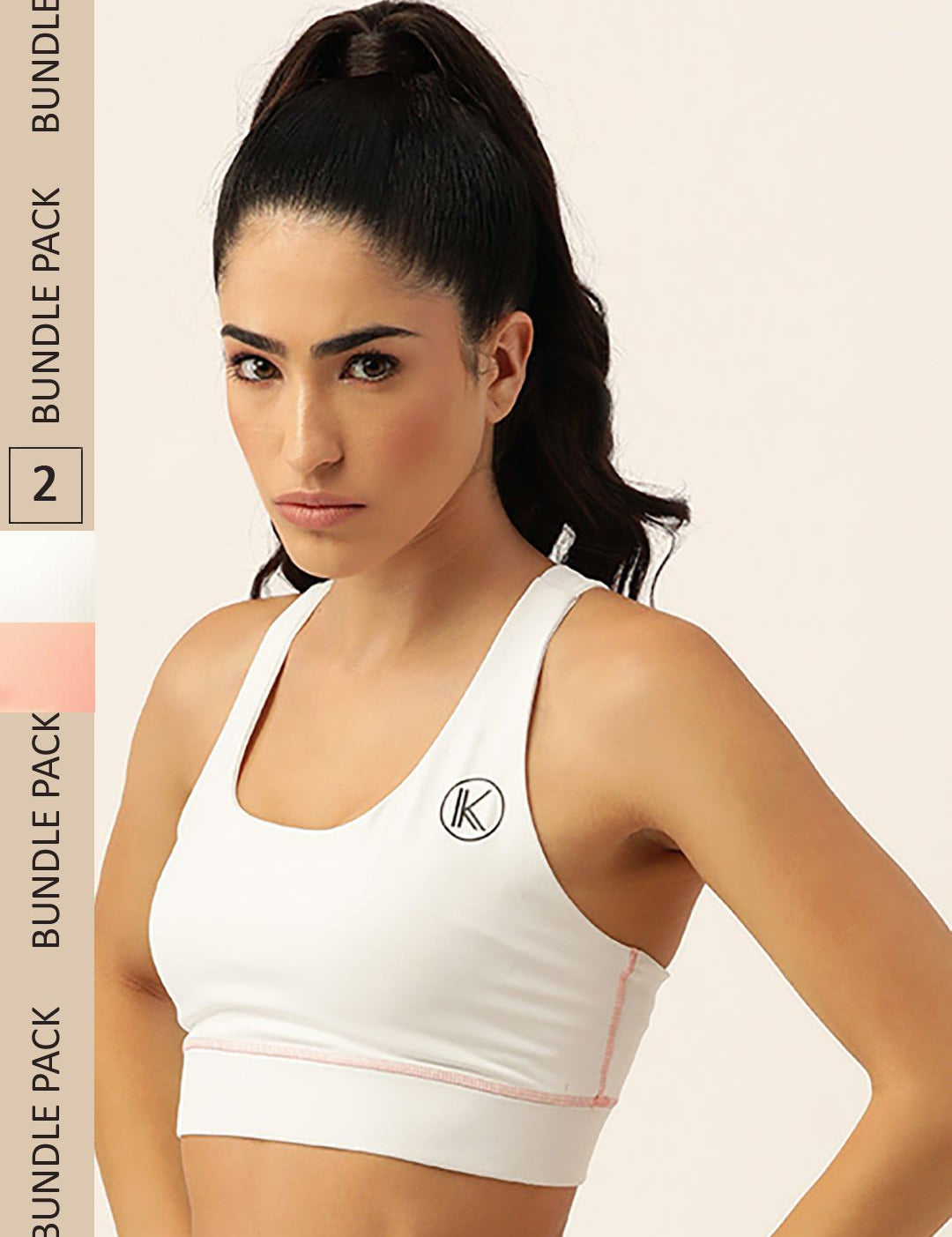 Kotty Pack of 2 Non-Padded Non-Wired Full Coverage All Day Comfort Workout Bra