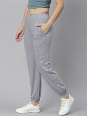 Kotty Women Grey Solid Straight-Fit Joggers