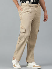 Kotty Men Low-Rise Stretchable Cargo Jeans