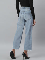 Kotty Women Blue Light Fade Clean Look Flared Jeans
