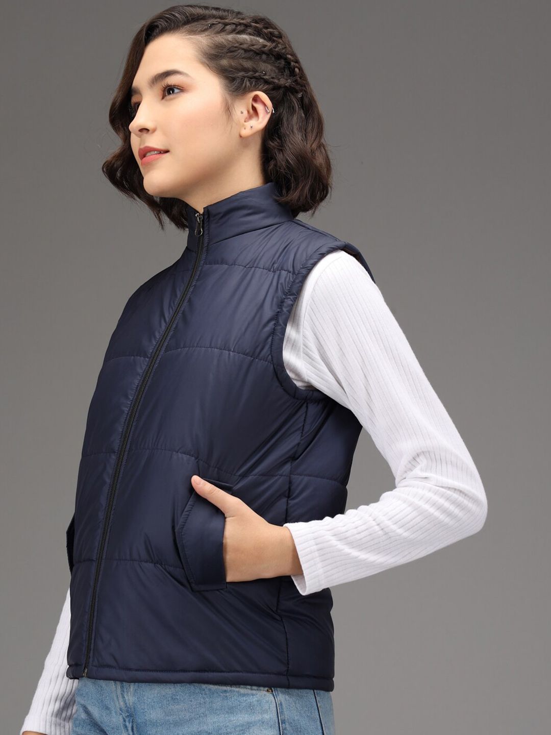 Kotty Women Blue Training or Gym Padded Jacket