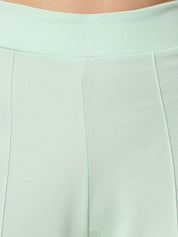 Kotty Women Green Relaxed Straight Fit High-Rise Easy Wash Trousers