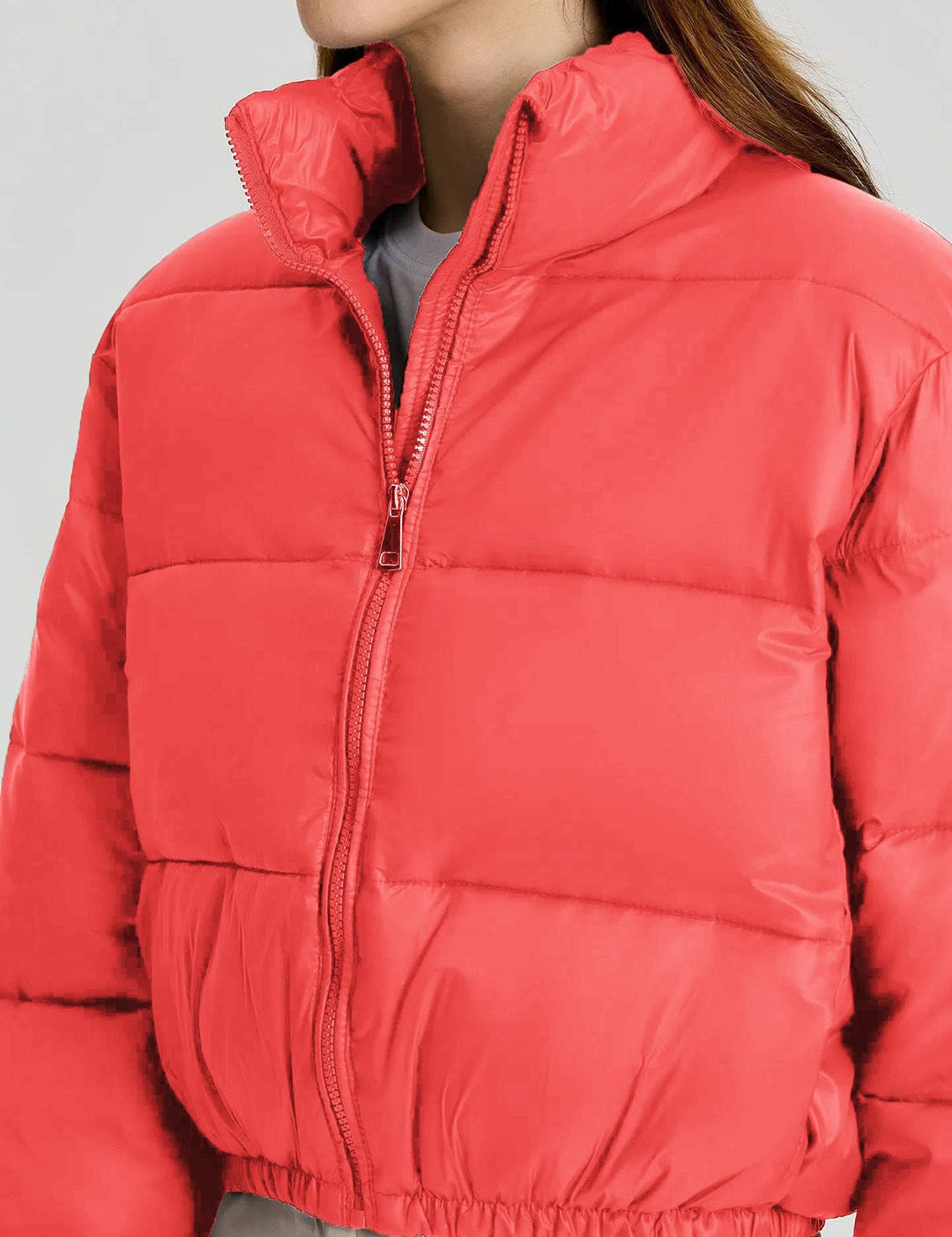 Kotty Mock Collar Crop Puffer Jacket