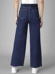 KOTTY Basics Women Wide Leg High-Rise Clean Look Stretchable Jeans