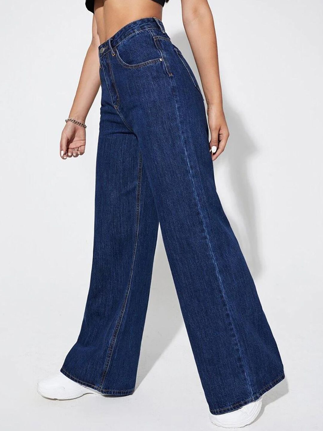 KOTTY Basics Women Jean Straight Fit High-Rise Clean Look Stretchable Cotton Jeans