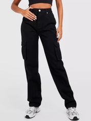 Kotty Women Black Jean Straight Fit High-Rise Stretchable Jeans