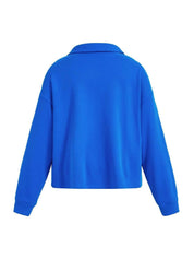 Kotty Plus Size Shirt Collar Drop Shoulder Fleece Sweatshirt