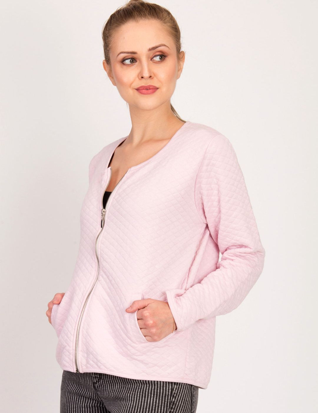 Kotty Women Pink Self Design Open Front Jacket