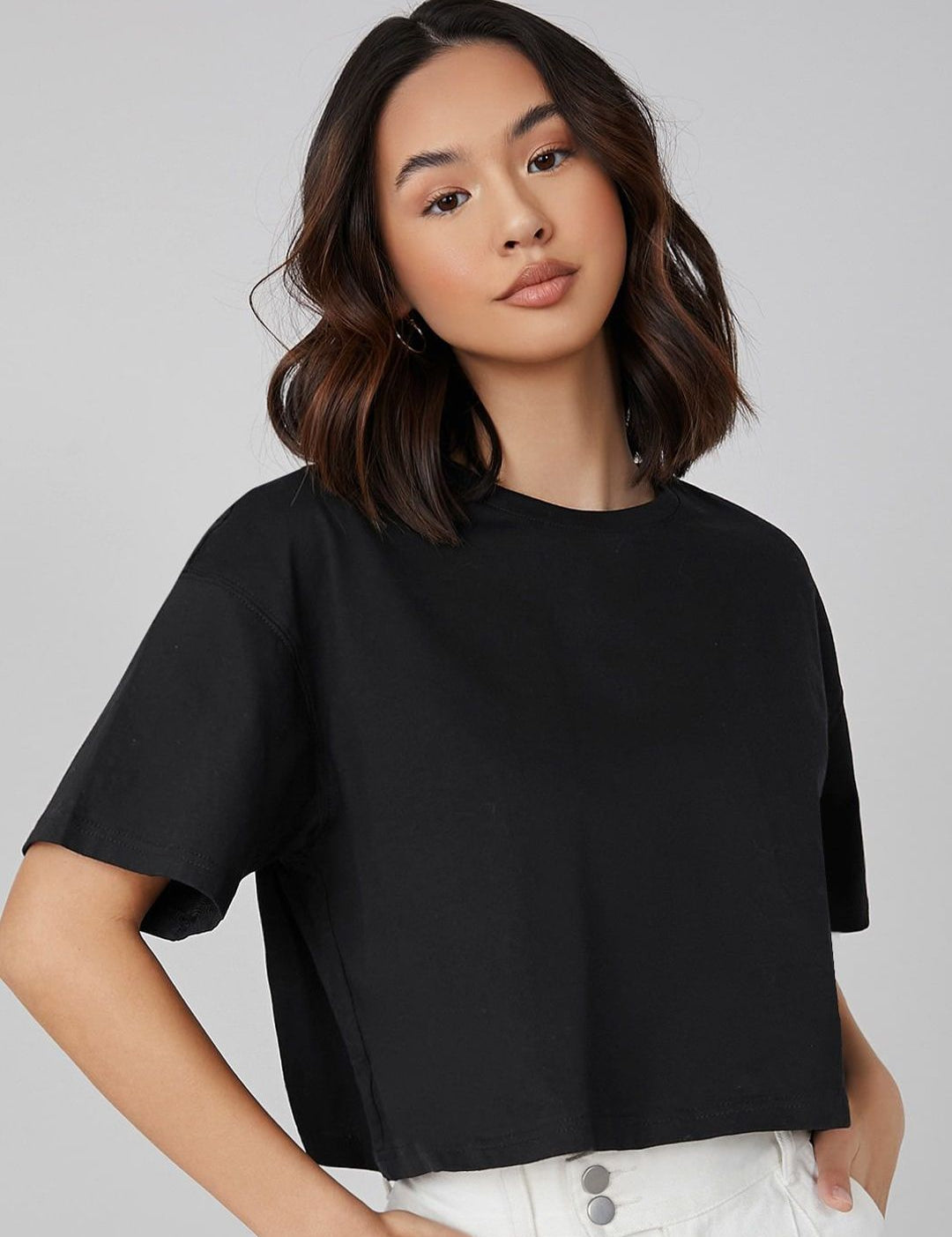 Kotty Round Neck Cotton Oversized T-shirt