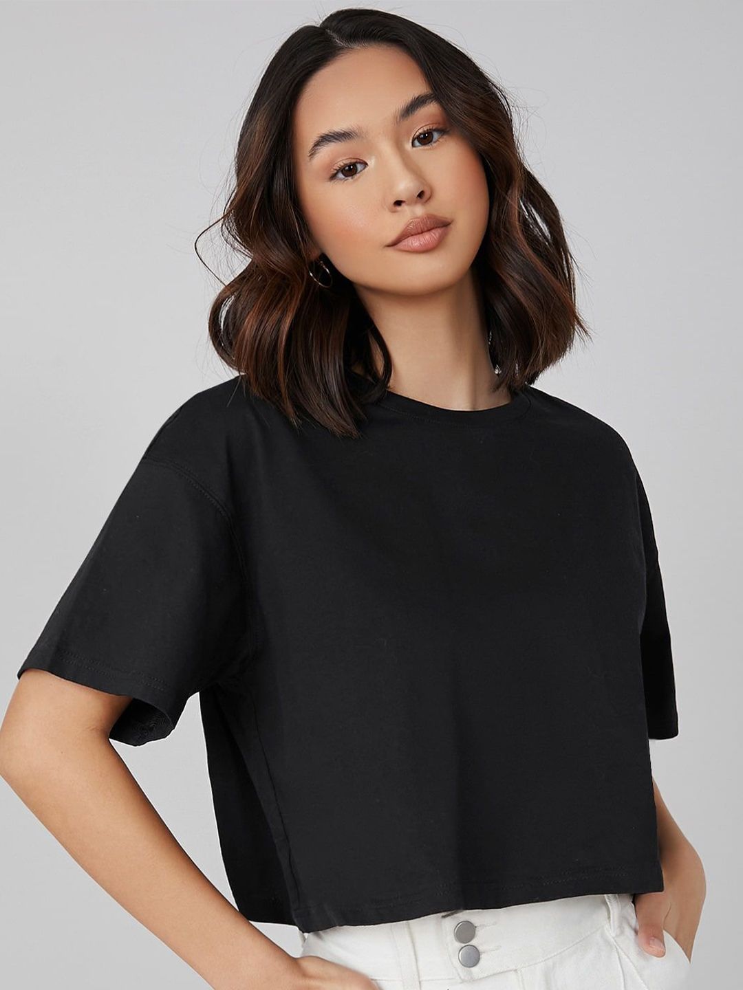 Kotty Round Neck Cotton Oversized T-shirt