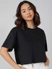 Kotty Round Neck Cotton Oversized T-shirt