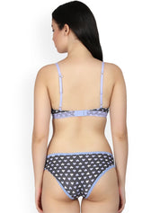 Kotty Women Charcoal-Grey Printed Lingerie Set KTTIW96