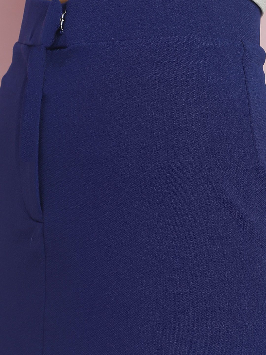 Stylecast X KOTTY Basics Navy Blue Straight A-Line Mini Skirt