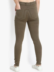 Kotty Women Olive Green Skinny Fit High-Rise Clean Look Jeans