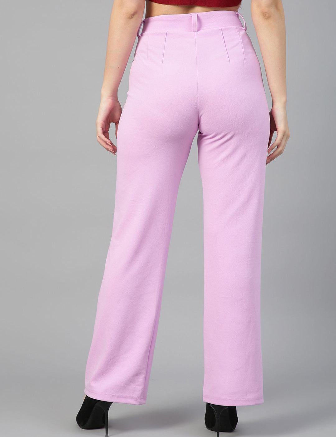 Kotty Women Pack Of 2 Straight Fit High-Rise Easy Wash Parallel Trousers