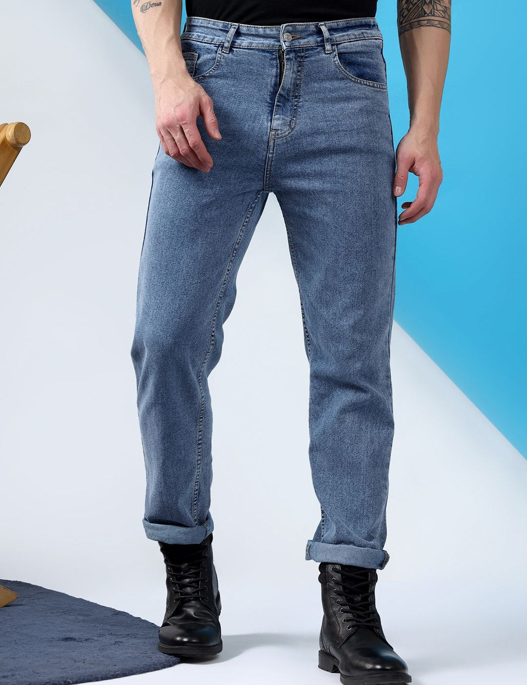 Kotty Men Blue Slim Fit Low-Rise Stretchable Jeans