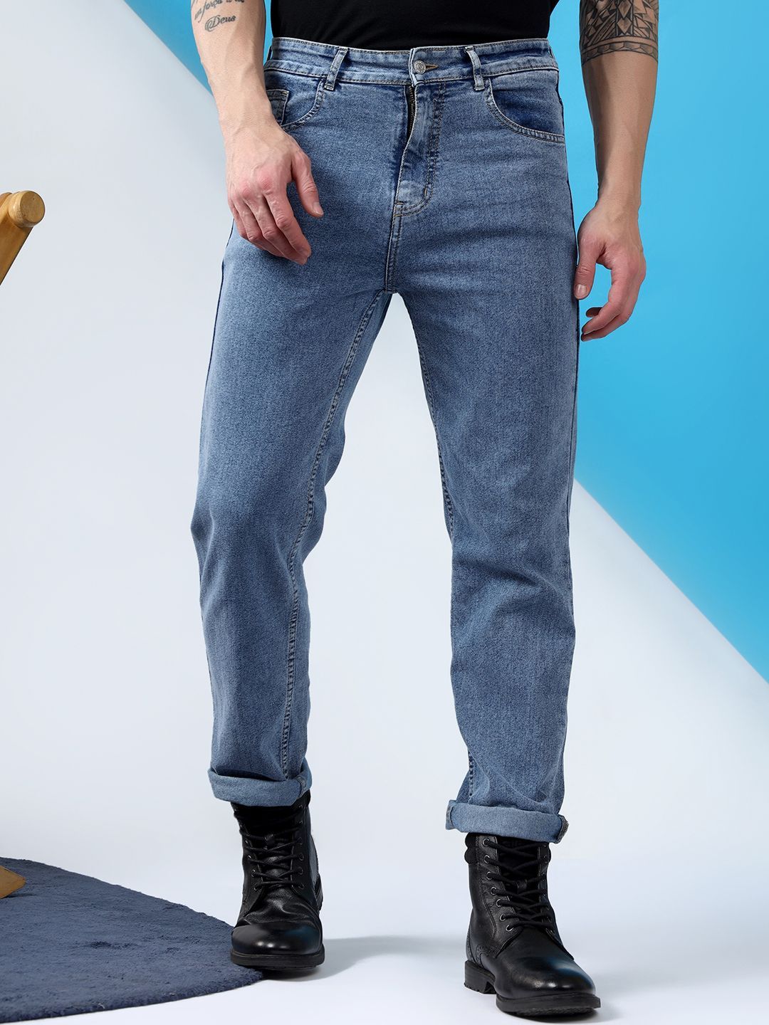 Kotty Men Blue Slim Fit Low-Rise Stretchable Jeans