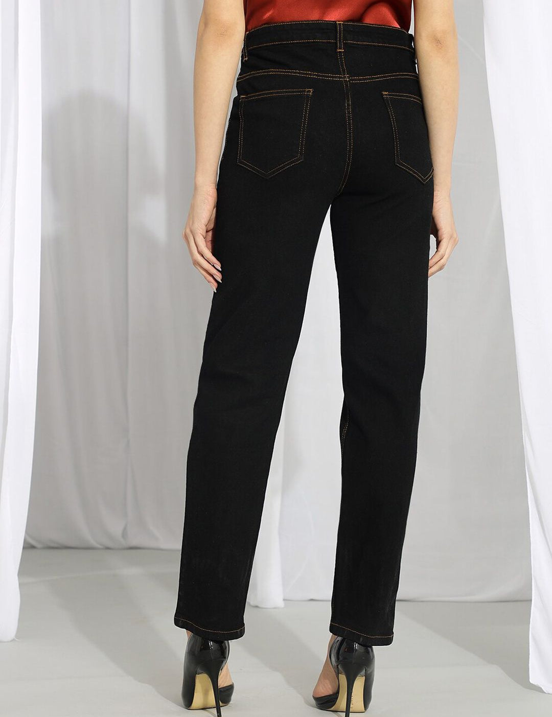 Kotty Women Black Slim Fit High-Rise Stretchable Jeans