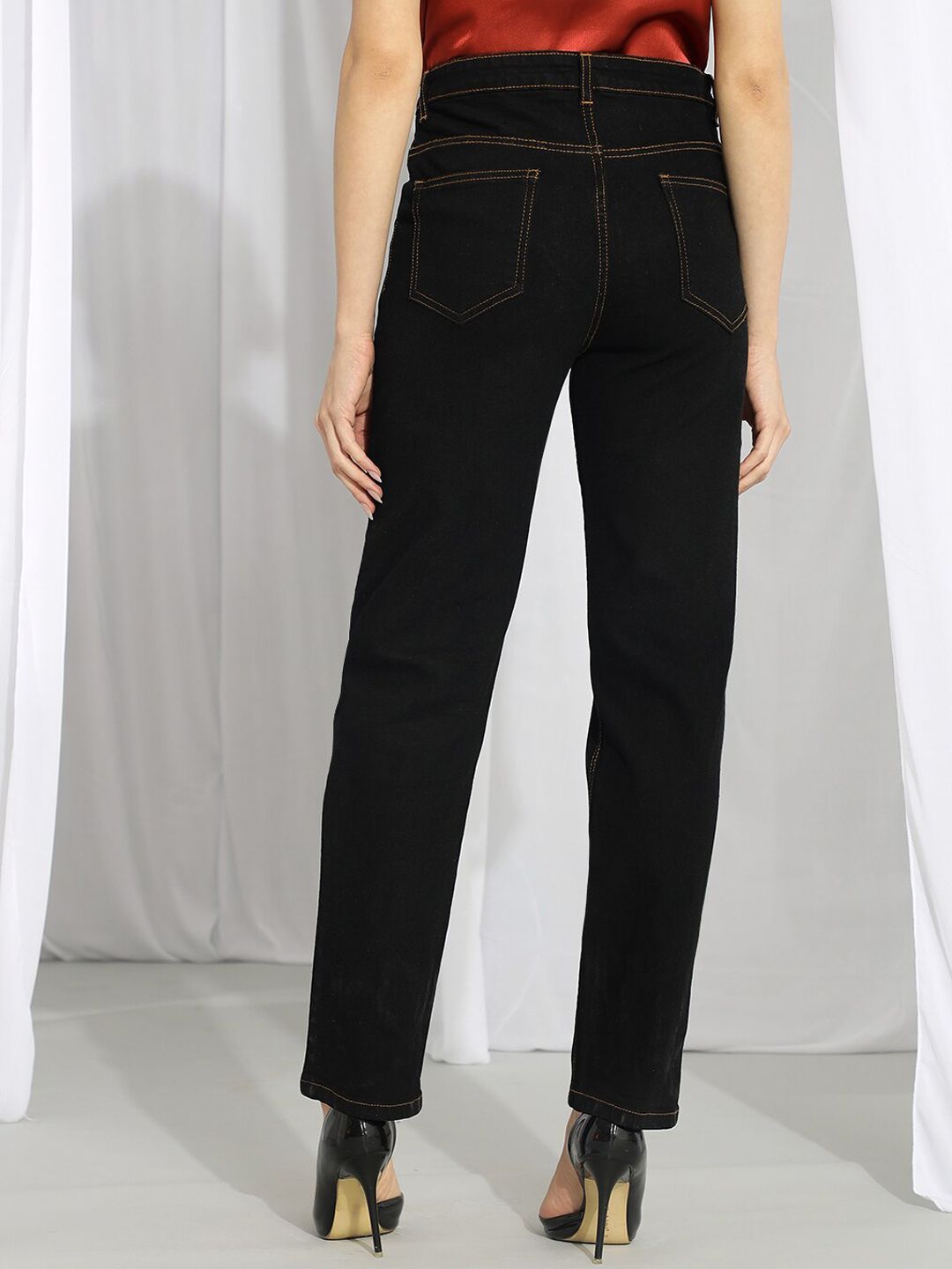 Kotty Women Black Slim Fit High-Rise Stretchable Jeans