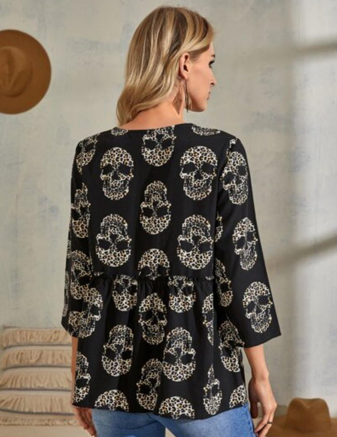 Kotty Print Crepe A-Line Top