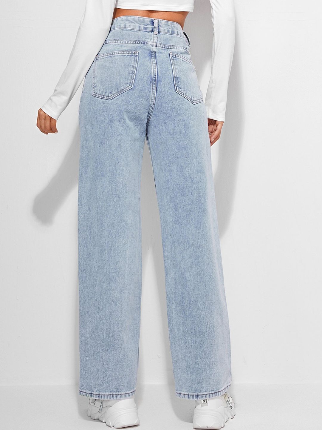 Kotty Women Blue Flared Light Fade High-Rise Jeans