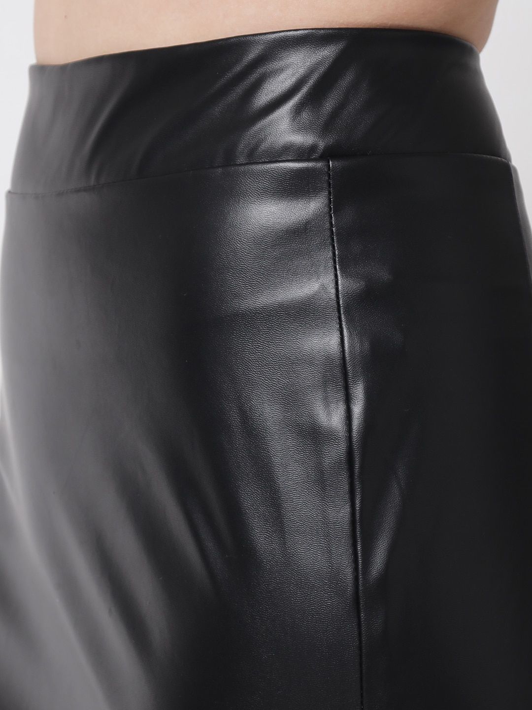 Kotty Women Black Faux Leather PU Skirt
