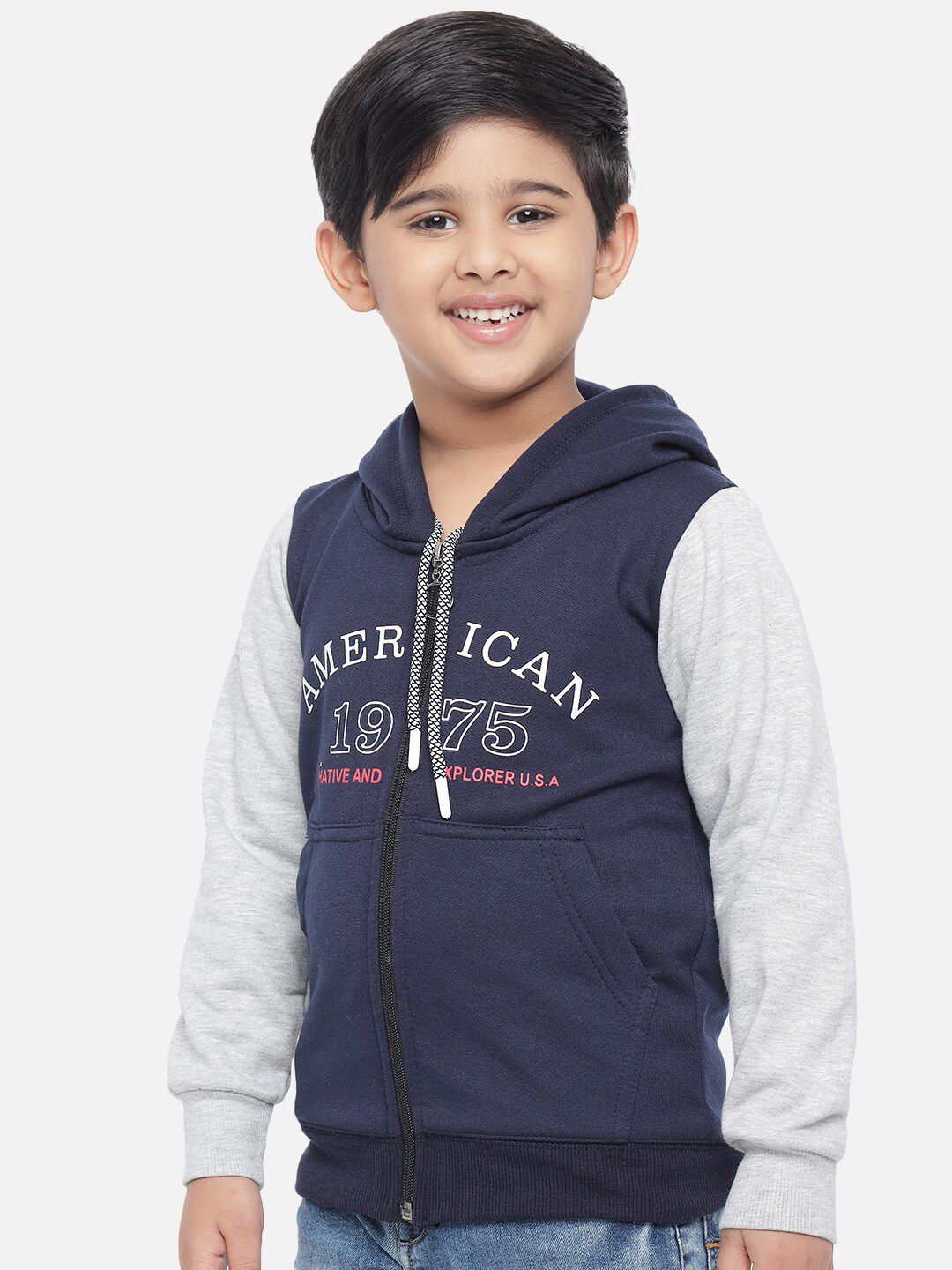 Kotty Boys & White Printed Sweatshirt