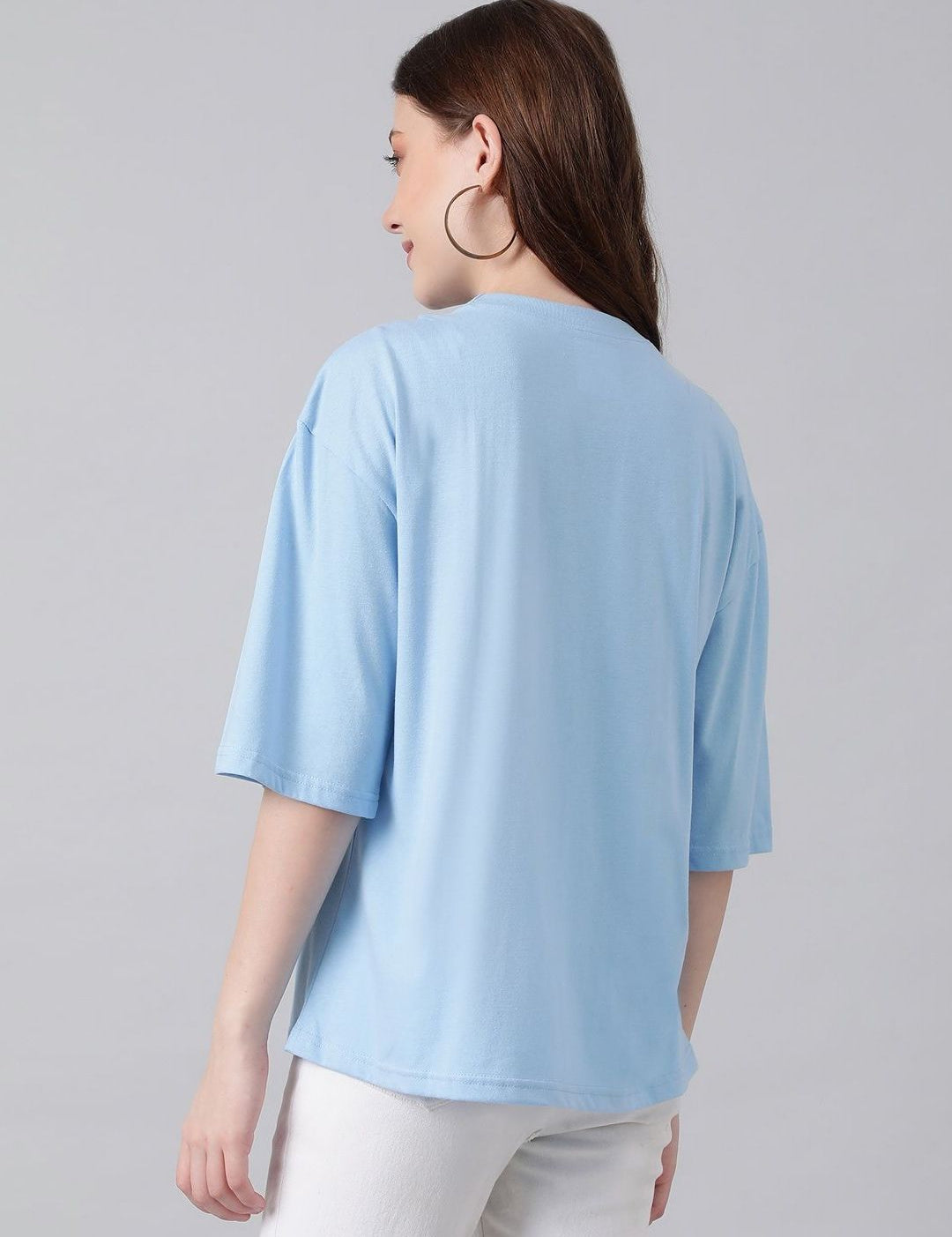 Kotty Women Graphic Printed Round Neck Cotton Oversized T-shirt